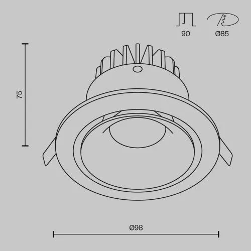 Встраиваемый светодиодный светильник Maytoni Zoom DL031-2-L12W  фото 9