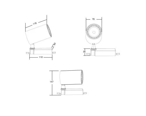 Трековый светильник Technical TR029-3-10W3K-B  фото 2