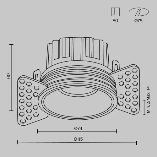 Встраиваемый светильник Technical DL058-12W4K-TRS-BS  фото 7